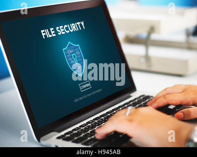File di sicurezza Sicurezza Online il concetto di protezione Foto Stock
