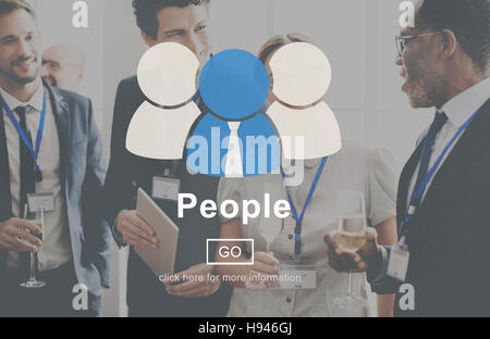 Icona di persone Comunità Informazioni sulla Homepage di concetto Foto Stock