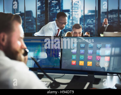 Business Cartella delle icone Profilo Concetto di lampadine Foto Stock