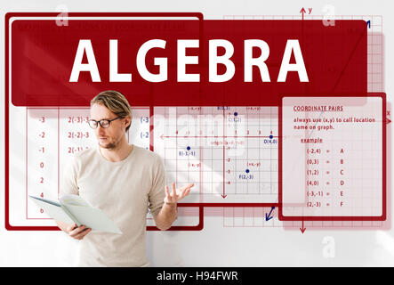 Algebra matematica di calcolo concetto grafico Foto Stock