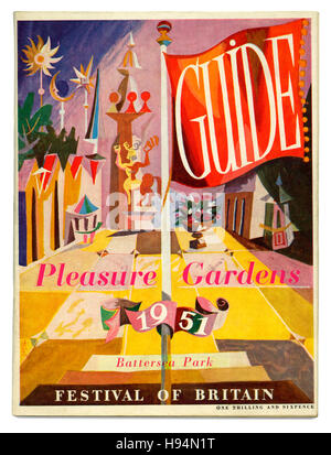 Coperchio per il Festival della Bretagna Pleasure Gardens guida, Parco di Battersea, Londra, 1951 Foto Stock