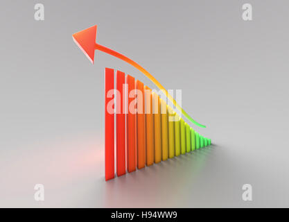 Una rappresentazione in 3d di un grafico Foto Stock
