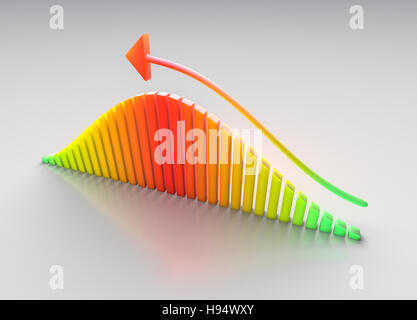 Una rappresentazione in 3d di un grafico Foto Stock