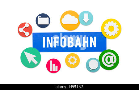Infobahn Technology Network on-line Concept Foto Stock