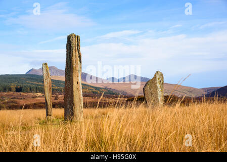 Machrie Moor circoli di pietra, Isle of Arran, North Ayrshire, in Scozia Foto Stock