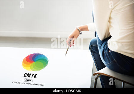 Il colore CMYK Emblema Concetto di simbolo Foto Stock