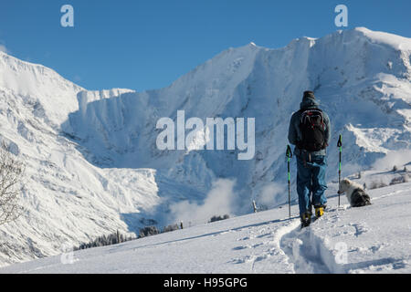 Escursionismo sulla stazione sciistica di Saint Gervais les Bains Foto Stock