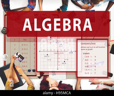 Algebra matematica di calcolo concetto grafico Foto Stock