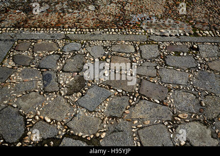 Salamanca in Spagna pietre dettaglio pavimentazione lungo via de la Plata Cammino di Santiago Foto Stock