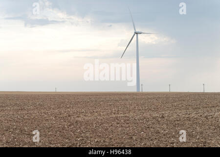 Turbina eolica nel settore agricolo Foto Stock