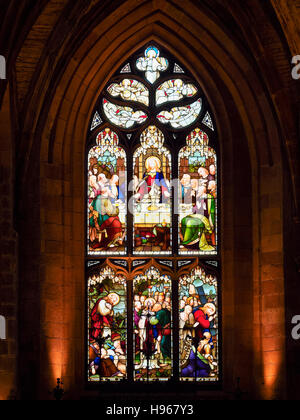 Regno Unito, Scozia, Lothian, Edimburgo, Vetrata della la Cattedrale di St Giles. Foto Stock