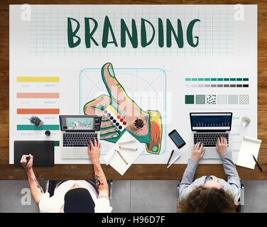 Branding design pratica successo concetto creativo Foto Stock