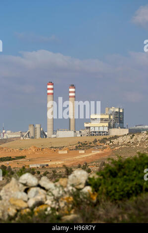 La stazione di potenza vicino a Djorf Lasfar Harbour, Marocco, Africa del Nord Foto Stock