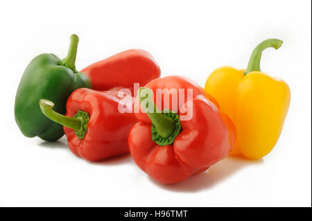 Pepe fresco su sfondo bianco Foto Stock