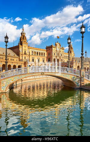 Plaza de Espana, Siviglia, Andalusia, Spagna Foto Stock