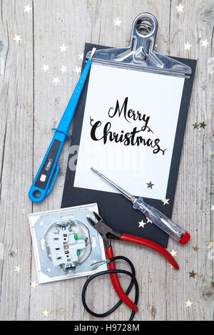 Creative Scheda di Natale per un business electrican Foto Stock