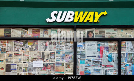 Ramo della metropolitana sandwich take-away, ora chiusa, England Regno Unito Foto Stock