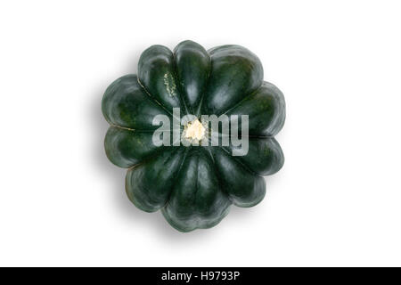 Sopra la testa vista di Acorn Squash isolato su sfondo bianco con luce Ombra Foto Stock