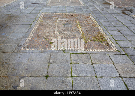 Salamanca in Spagna pietre dettaglio pavimentazione lungo via de la Plata Cammino di Santiago Foto Stock