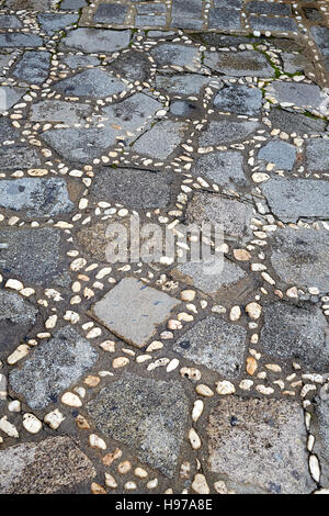 Salamanca in Spagna pietre dettaglio pavimentazione lungo via de la Plata Cammino di Santiago Foto Stock