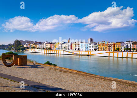 Barrio Triana di Siviglia panoramica Siviglia Andalusia Spagna Foto Stock