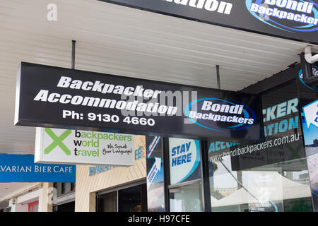 La spiaggia di Bondi backpackers alloggio hotel in campbell parade,Sydney , Australia Foto Stock