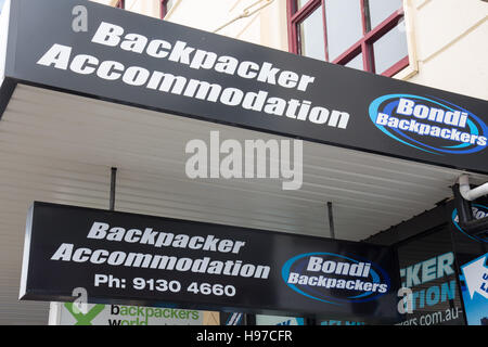 La spiaggia di Bondi backpackers alloggio hotel in campbell parade,Sydney , Australia Foto Stock