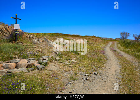 Via de la Plata il modo in Extremadura Spagna Santiago di Compostela Foto Stock