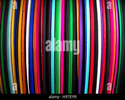 Candy stripe bordi materiale rainbow Foto Stock