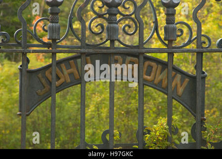 Recinto recinzione, John Brown Farm sito storico dello Stato, Adirondack Forest Preserve, New York Foto Stock