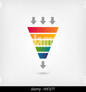 Colore arcobaleno marketing funnel - illustrazione vettoriale EPS. 10 Illustrazione Vettoriale