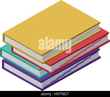 Colorati e irregolare Libri impilati Illustrazione Vettoriale