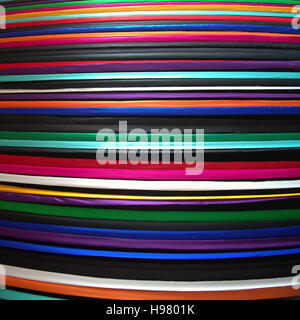 Candy stripe bordi materiale rainbow Foto Stock