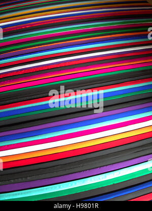 Candy stripe bordi materiale rainbow Foto Stock