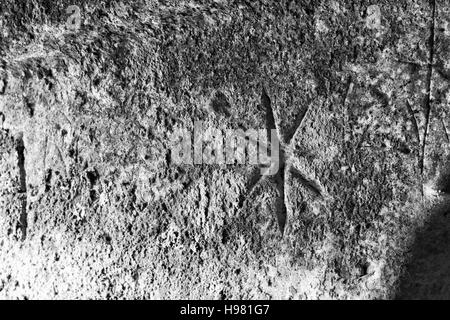 Catacomba di Senebardo, incisioni, in Palazzolo Acreide, Sicilia Foto Stock