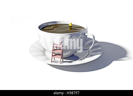 La tazza di tè come la vasca da bagno. 3d concept Foto Stock