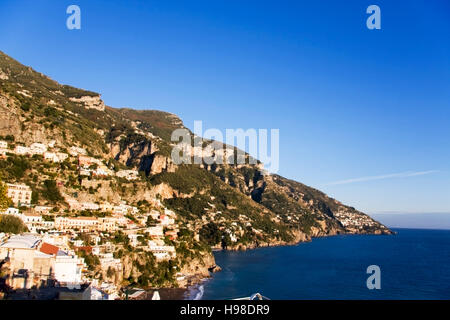 Positano, Costiera Amalfitana, Costiera Amalfitana, Sito Patrimonio Mondiale dell'UNESCO, Campania, Italia, Europa Foto Stock