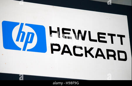 Das Logo der Marke 'HP Hewlett Packard', Berlino. Foto Stock