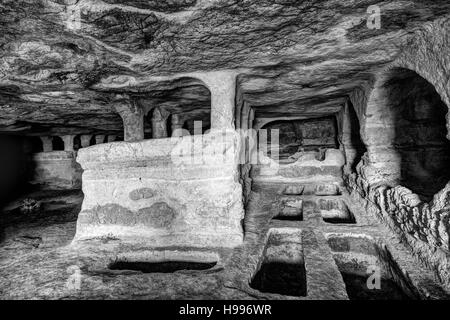 Trabacche catacomba in Sicilia. Foto Stock