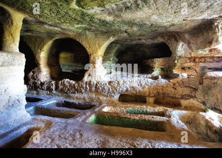 Trabacche catacomba in Sicilia. Foto Stock