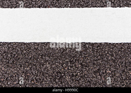 Texture di sfondo della linea bianca e strada asfaltata Foto Stock