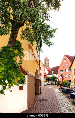 Una strada della città storica di Ellwangen, Germania Foto Stock