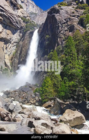 Yosemite inferiore rientrano nel Parco Nazionale di Yosemite in California, Stati Uniti d'America Foto Stock