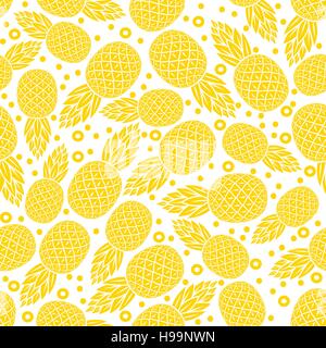 Giallo ananas seamless pattern - illustrazione vettoriale EPS. 8 Illustrazione Vettoriale