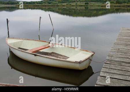 Una barca nel lago interno, Tihany, Ungheria Foto Stock