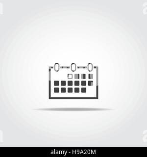 Nero semplice icona del calendario. Illustrazione Vettoriale