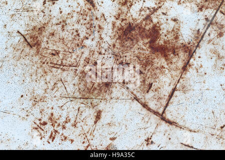 Graffi sulla superficie del metallo arrugginito piastra Foto Stock