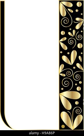 Lettera decorativi forma. Il tipo di font U Illustrazione Vettoriale