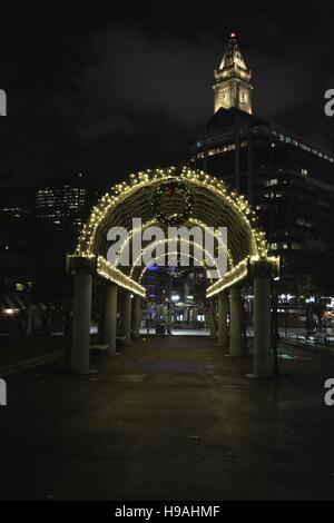 Christopher Columbus Park nel centro cittadino di Boston Waterfront. Foto Stock