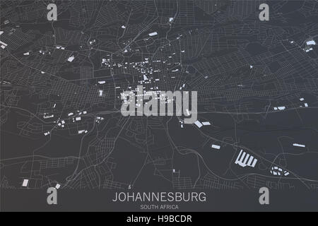 Mappa di Johannesburg, vista satellitare, città, Sud Africa Foto Stock